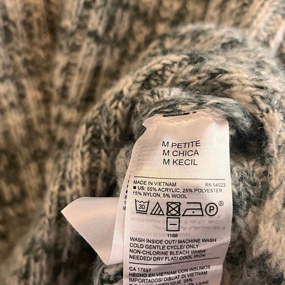 Old Navy Green And Gray Mock Neck Marled Knit Tunic Length Sweater Medium Petite - Picture 7 of 7